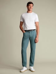 Charles Tyrwhitt Green Slim Fit 5 Pocket Jeans - Image 3 of 6