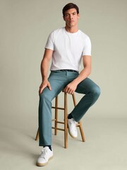 Charles Tyrwhitt Green Slim Fit 5 Pocket Jeans - Image 4 of 6