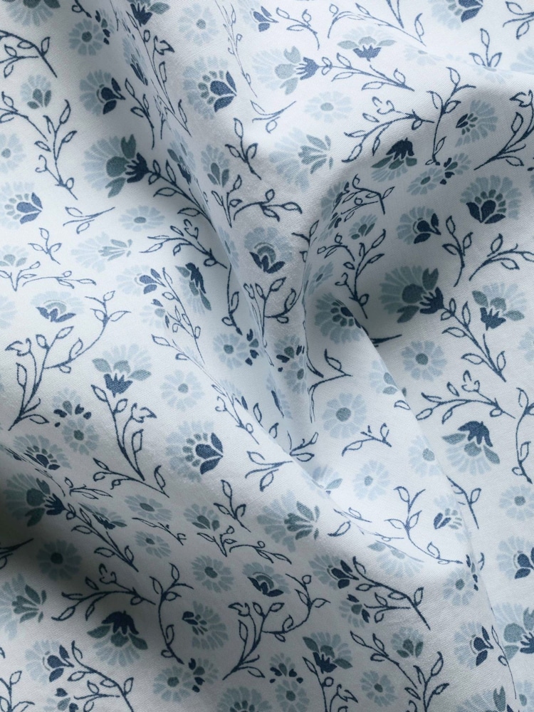 Charles Tyrwhitt White Shorts Sleeve Printed Stretch Washed Poplin Shirt - Image 4 of 4