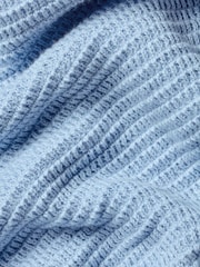 Charles Tyrwhitt Sky Blue Cotton Trophy Neck Knit Polo Shirt - Image 5 of 5