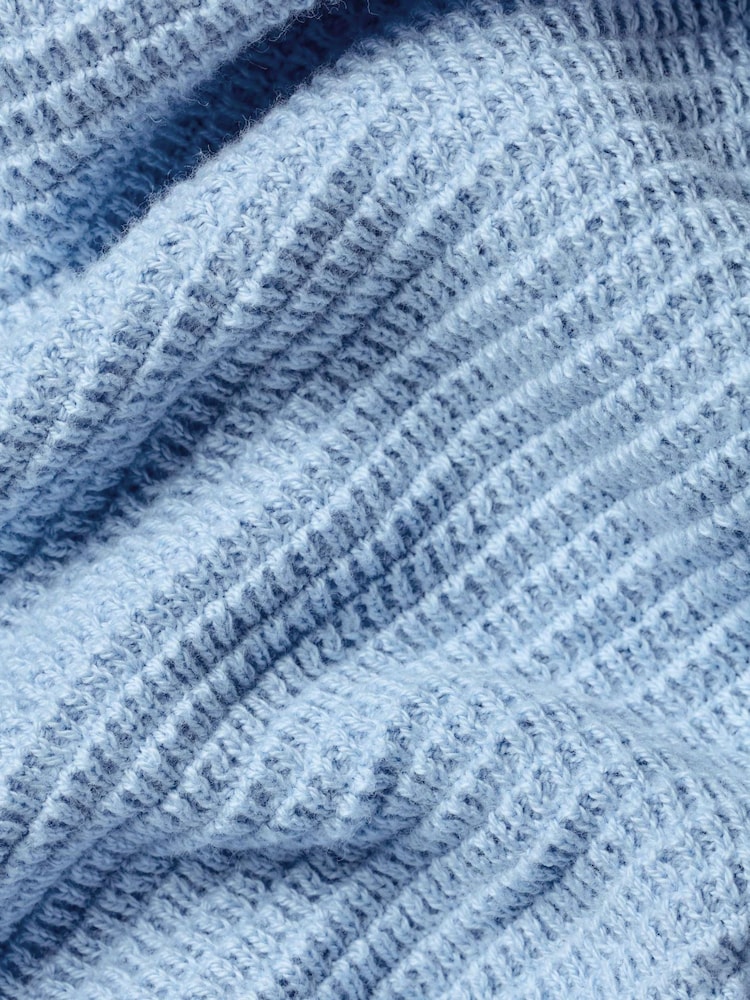 Charles Tyrwhitt Sky Blue Cotton Trophy Neck Knit Polo Shirt - Image 5 of 5