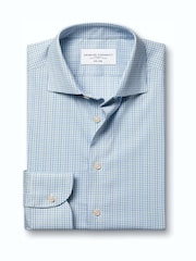 Charles Tyrwhitt Blue Non Iron Performance Twill Check Shirt - Image 5 of 7