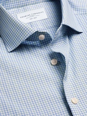 Charles Tyrwhitt Blue Non Iron Performance Twill Check Shirt - Image 7 of 7