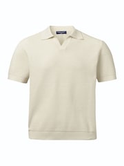 Charles Tyrwhitt Natural Cotton Trophy Neck Knit Polo Shirt - Image 4 of 6