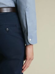 Charles Tyrwhitt Blue Non Iron Cotton Linen Shirt - Image 3 of 7