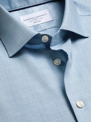 Charles Tyrwhitt Blue Non Iron Cotton Linen Shirt - Image 7 of 7