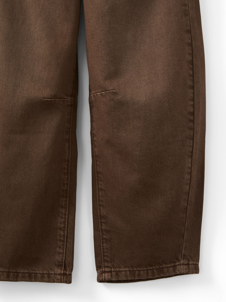 Marrón - Vaqueros denim pernera tipo barril unisex de Cotton On - Imagen 4 de 4