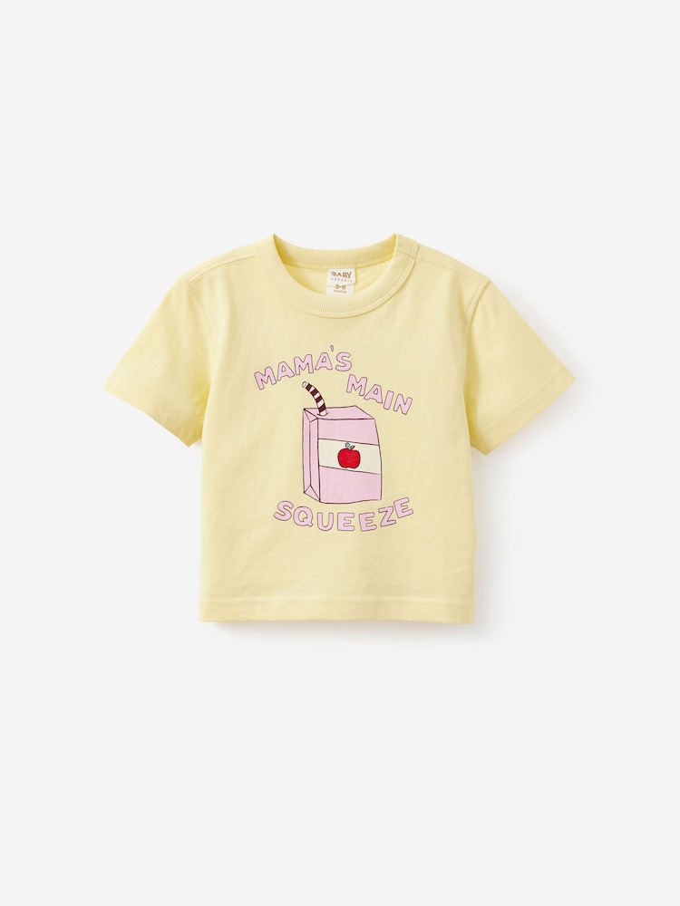 Cotton On Yellow Bobbi Short Sleeve Dadas Tiny Tomato Graphic T-Shirt - Image 1 of 2