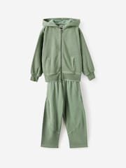 Zeleno - Cotton On Dukserica sa kapuljačom sa zatvaračem & Donji deo trenerke Balon kroj Set - Slika 1 od 1