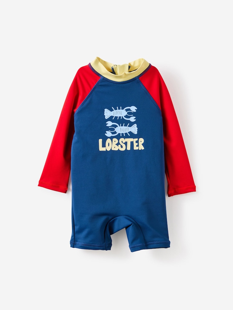 Cotton On Dark Blue Cameron Long Sleeve Swimsuit - Image 1 of 3