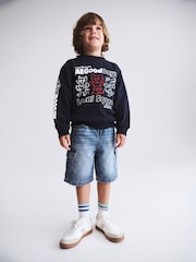 Cotton On Blue Super Baggy Denim Shorts - Image 1 of 5