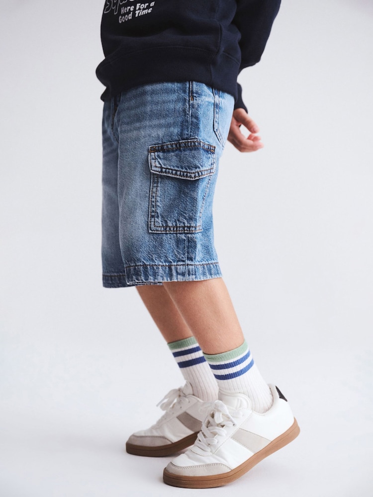 Cotton On Blue Super Baggy Denim Shorts - Image 2 of 5