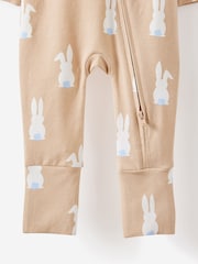 Cotton On Brown Long Sleeve Zip Sleepsuit - Image 3 of 3