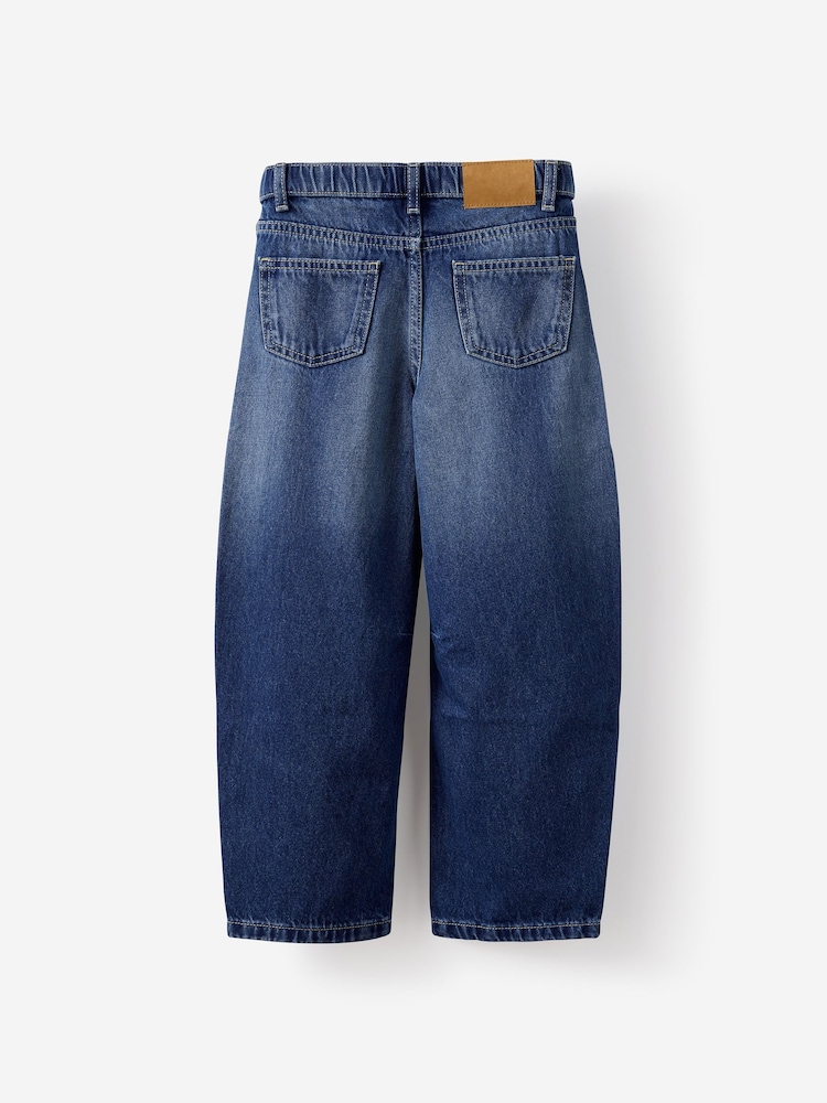 Cotton On Blue Unisex Barrel Leg Denim Jeans - Image 2 of 3 Cotton On Blue Unisex Barrel Leg Denim Jeans - Image 2 of 3