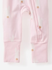 Cotton On Pink Long Sleeve Zip Sleepsuit - Image 3 of 3