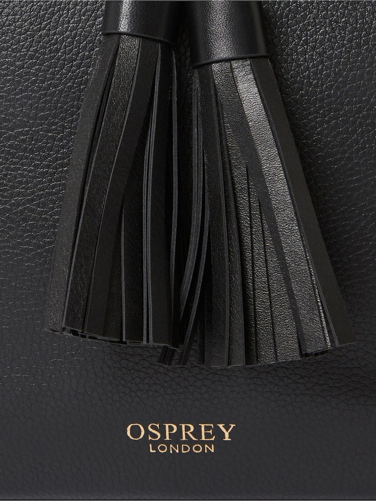 Osprey London Black The Classic Savanna Leather Crossbody Bag - Image 5 of 5