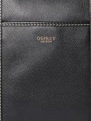 Osprey London Black The Classic Savanna Leather Weekender Bag - Image 6 of 6