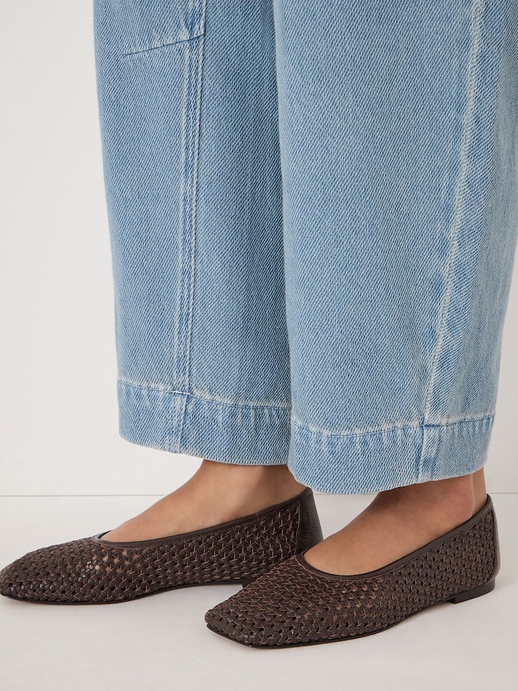 Hush Lumen Leather Weave Ballet Flats - תמונה 2 מתוך 6