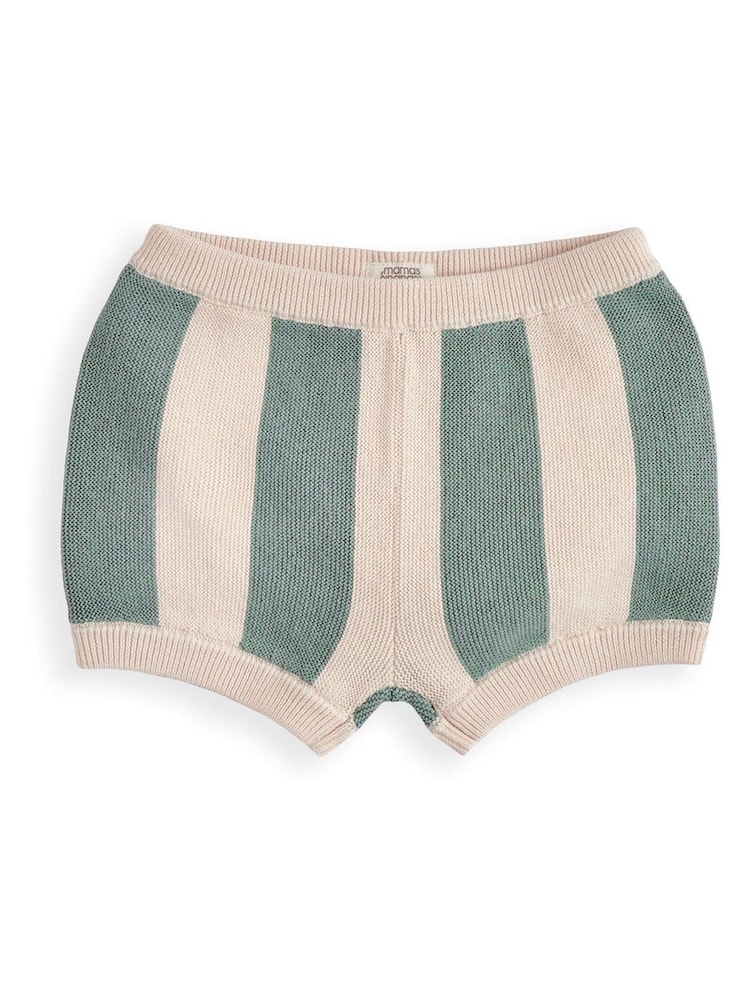 Mamas & Papas Stripe Knitted Short Sleeve Top And Shorts Set - Bild 4 von 4