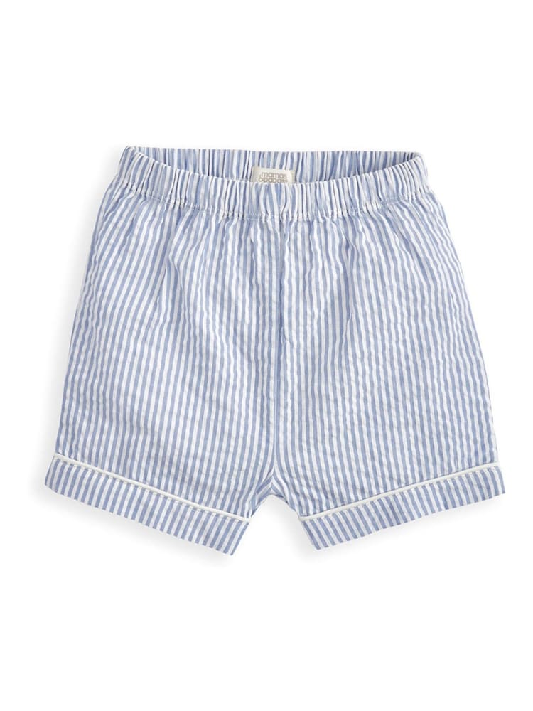 Mamas & Papas Blue Stripe Short Pyjamas - Image 3 of 3