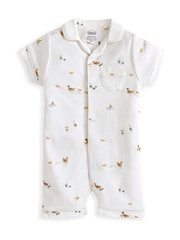 Mamas & Papas Cream Jersey Planets Print Romper - Image 2 of 2