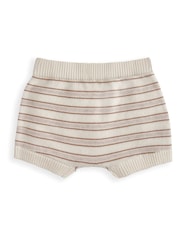 Mamas & Papas Brown Stripe Knitted Sleeveless Top And Shorts Set - Image 3 of 3