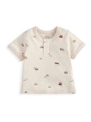Mamas & Papas Cream Little Explorer Jersey Short Pyjamas - Image 2 of 3