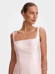 Forever New Pink Kayla Structured Satin Midi Dress - Image 3 of 4