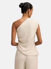 Forever New Cream Willow Petite Asymmetrical Tuck Top - Image 2 of 5