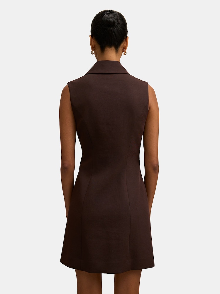 Forever New Brown Winslet Petite Wrap Blazer Mini Dress - Image 2 of 5