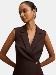 Forever New Brown Winslet Petite Wrap Blazer Mini Dress - Image 3 of 5
