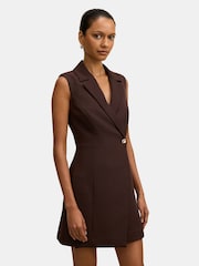 Forever New Brown Winslet Petite Wrap Blazer Mini Dress - Image 4 of 5