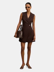 Forever New Brown Winslet Petite Wrap Blazer Mini Dress - Image 5 of 5