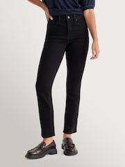 Good American Black Soft Tech Good Legs Straight Jeans - Image 1 of 6