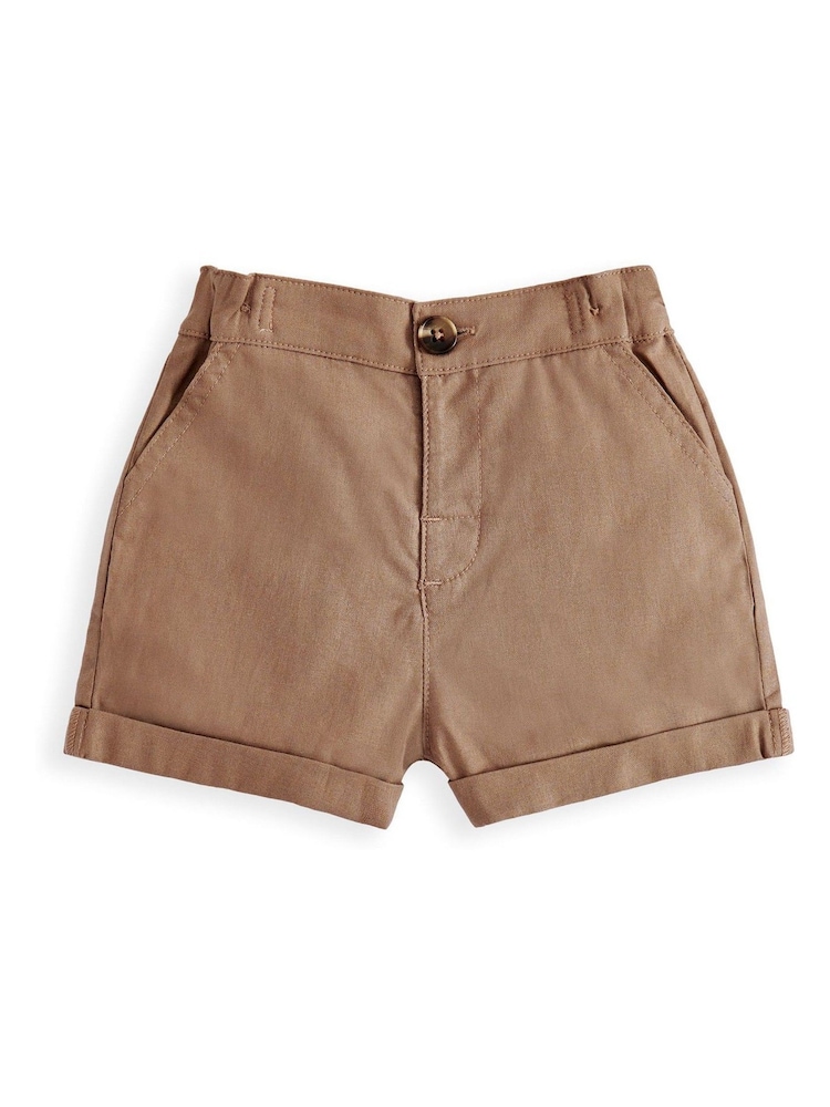 Mamas & Papas Brown Stripe Shirt with Coordinating Shorts - Image 3 of 3