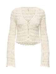 ONLY Cream Crochet Button Through Cardigan - Image 5 of 7