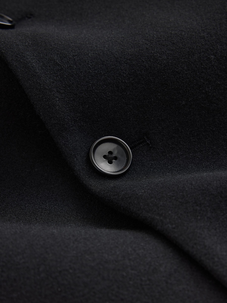 Black Muscle Fit N. Premium Epsom Overcoat with Wool - Image 14 of 14 Black Muscle Fit N. Premium Epsom Overcoat with Wool - Image 14 of 14