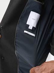 Black Muscle Fit N. Premium Epsom Overcoat with Wool - Image 9 of 14