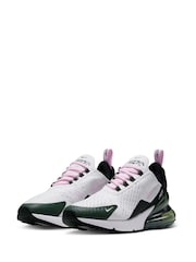 Nike White Pink Air Max 270 Trainers - Image 2 of 8