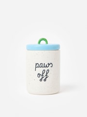 Oliver Bonas Blue & Green Speckled Paws Off Ceramic Pet Jar - Image 1 of 6