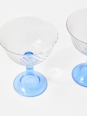 Oliver Bonas Set of 2 Blue Nova Champagne Saucers - Image 3 of 5