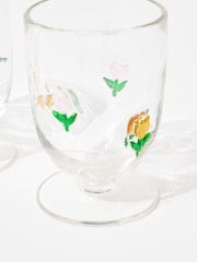Oliver Bonas Set of 2 Multi Tulip Glass Tumblers - Image 4 of 5