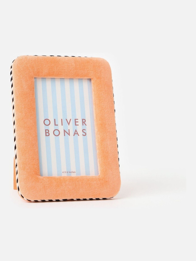 Oliver Bonas Orange Dulce Velvet Photo Frame 6x4 - Image 1 of 4