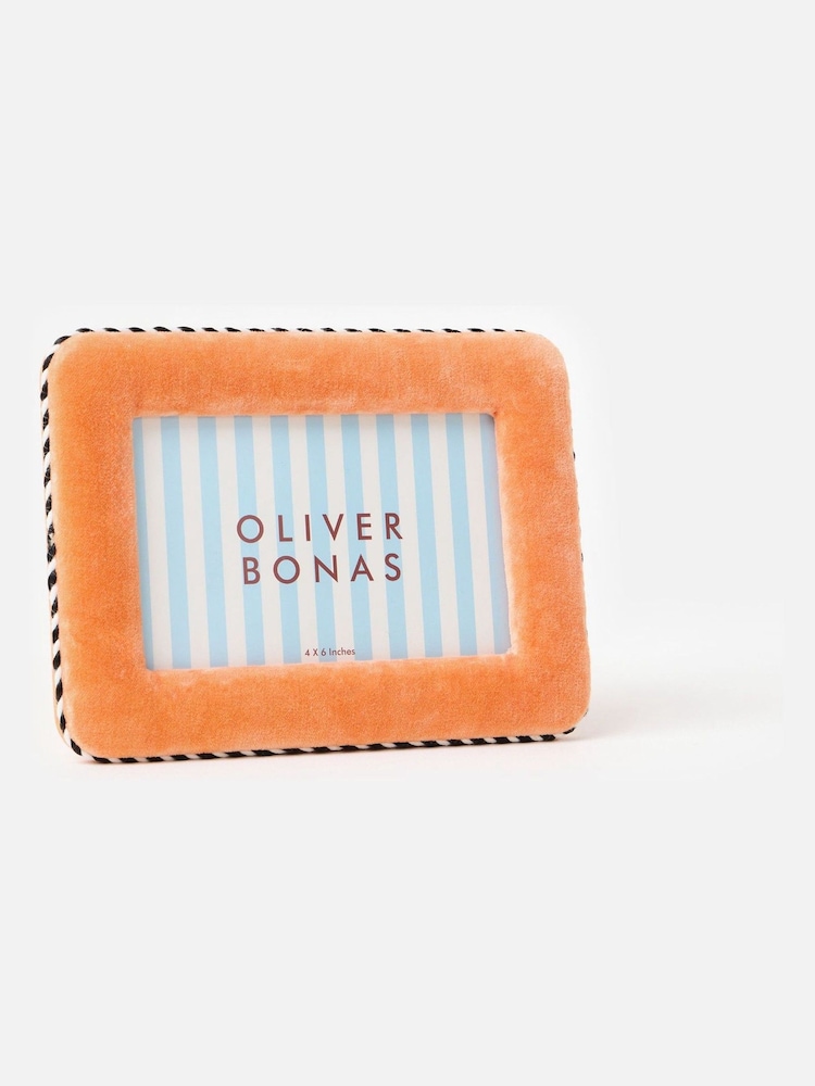 Oliver Bonas Orange Dulce Velvet Photo Frame 6x4 - Image 2 of 4