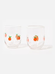 Oliver Bonas Set of 2 Orange Glass Tumblers - Image 1 of 5