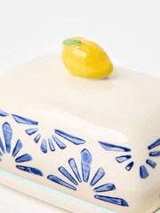 Oliver Bonas Multi Lemon Ceramic Butter Dish - Image 3 of 5