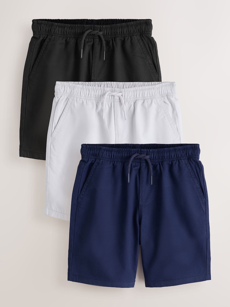Black/Navy/Grey 3 Pack Shorts (3-16yrs) - Image 1 of 7