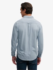 Superdry Blue Vintage Destroy Pique Long Sleeve Shirt - Image 3 of 7