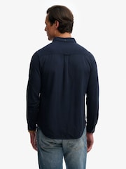 Superdry Blue Vintage Destroy Pique Long Sleeve Shirt - Image 3 of 7