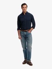 Superdry Blue Vintage Destroy Pique Long Sleeve Shirt - Image 4 of 7